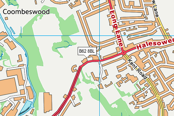 B62 8BL map - OS VectorMap District (Ordnance Survey)