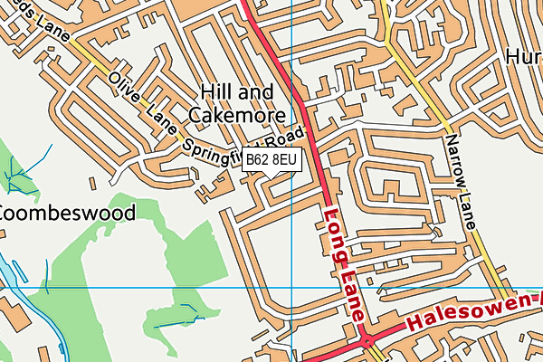 B62 8EU map - OS VectorMap District (Ordnance Survey)