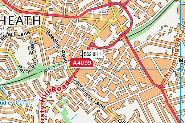 B62 8HH map - OS VectorMap District (Ordnance Survey)