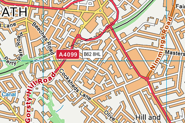 B62 8HL map - OS VectorMap District (Ordnance Survey)