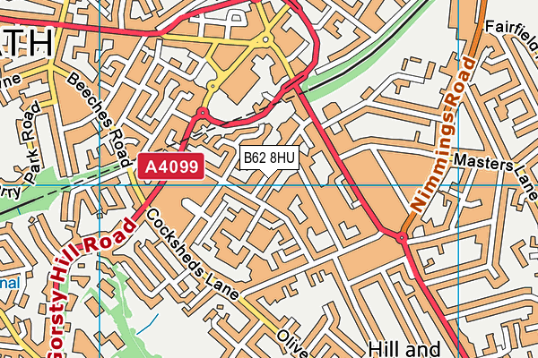 B62 8HU map - OS VectorMap District (Ordnance Survey)