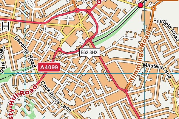 B62 8HX map - OS VectorMap District (Ordnance Survey)