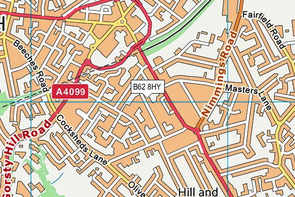 B62 8HY map - OS VectorMap District (Ordnance Survey)