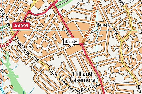 B62 8JA map - OS VectorMap District (Ordnance Survey)