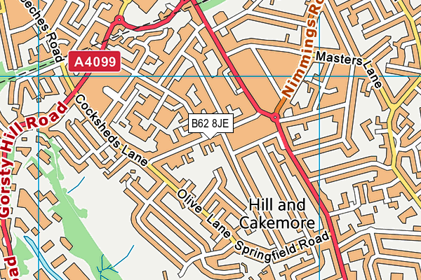 B62 8JE map - OS VectorMap District (Ordnance Survey)