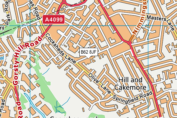 B62 8JF map - OS VectorMap District (Ordnance Survey)