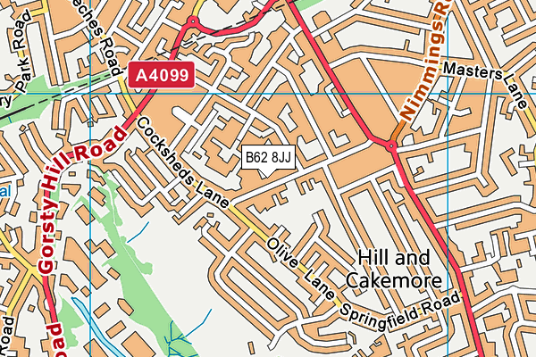 B62 8JJ map - OS VectorMap District (Ordnance Survey)