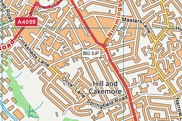 B62 8JP map - OS VectorMap District (Ordnance Survey)