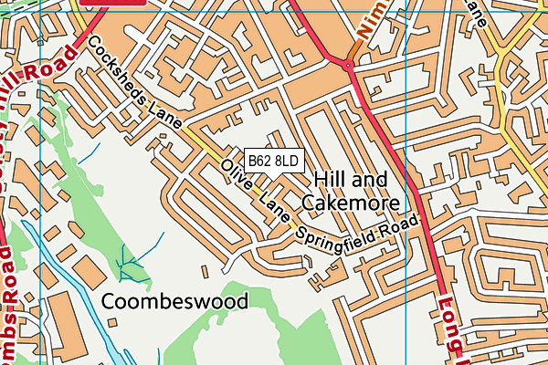B62 8LD map - OS VectorMap District (Ordnance Survey)
