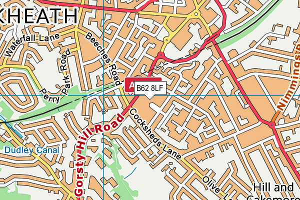 B62 8LF map - OS VectorMap District (Ordnance Survey)