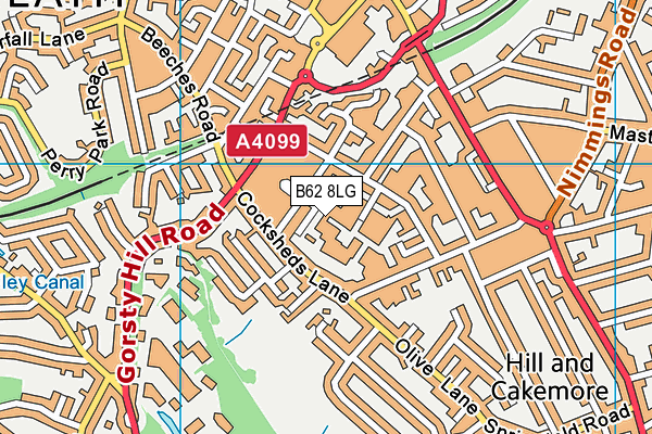 B62 8LG map - OS VectorMap District (Ordnance Survey)