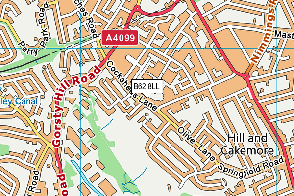 B62 8LL map - OS VectorMap District (Ordnance Survey)