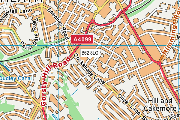 B62 8LQ map - OS VectorMap District (Ordnance Survey)