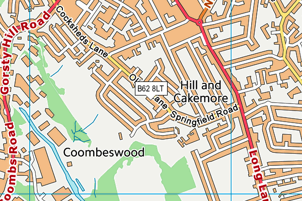 B62 8LT map - OS VectorMap District (Ordnance Survey)