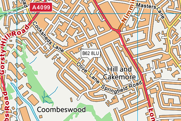 B62 8LU map - OS VectorMap District (Ordnance Survey)