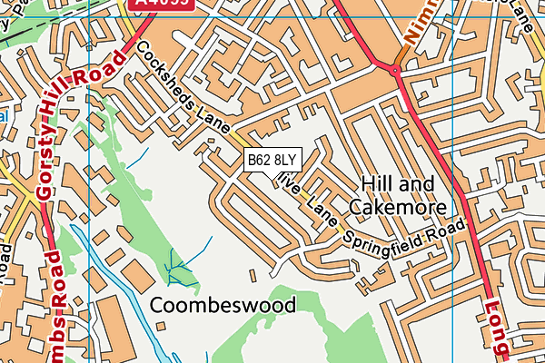 B62 8LY map - OS VectorMap District (Ordnance Survey)