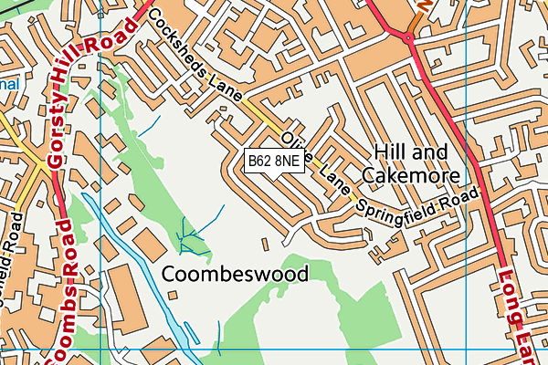 B62 8NE map - OS VectorMap District (Ordnance Survey)