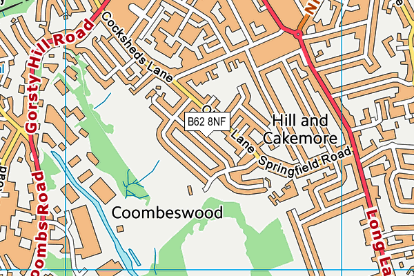 B62 8NF map - OS VectorMap District (Ordnance Survey)