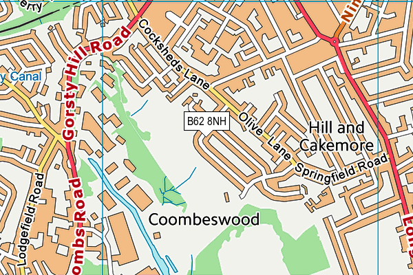 B62 8NH map - OS VectorMap District (Ordnance Survey)