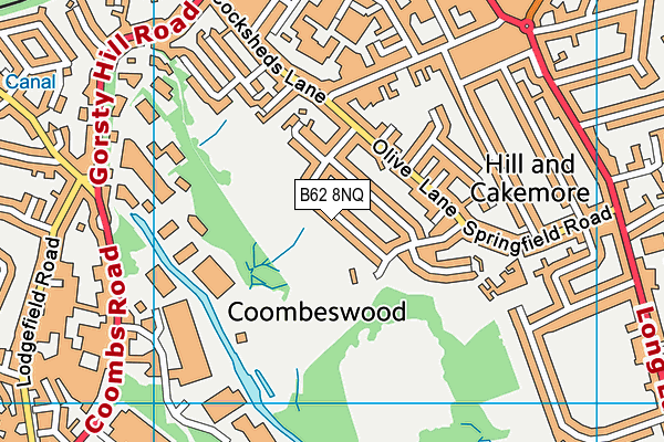 B62 8NQ map - OS VectorMap District (Ordnance Survey)