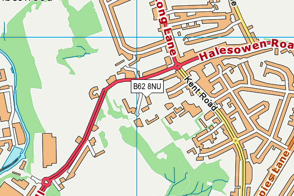 B62 8NU map - OS VectorMap District (Ordnance Survey)