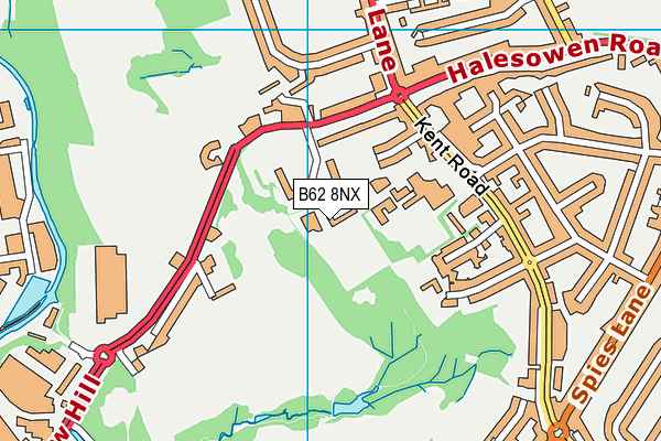 B62 8NX map - OS VectorMap District (Ordnance Survey)