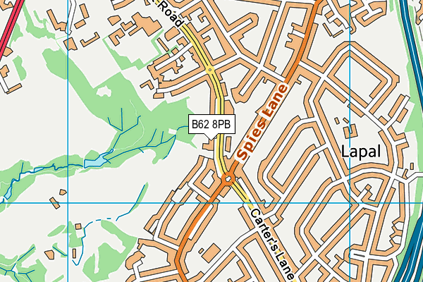 B62 8PB map - OS VectorMap District (Ordnance Survey)