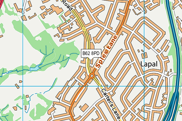 B62 8PD map - OS VectorMap District (Ordnance Survey)
