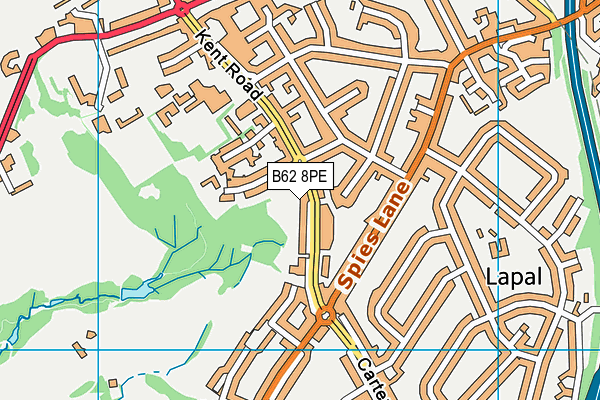 B62 8PE map - OS VectorMap District (Ordnance Survey)