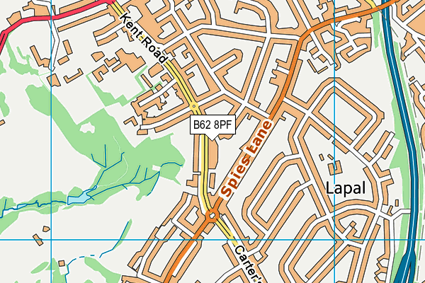 B62 8PF map - OS VectorMap District (Ordnance Survey)
