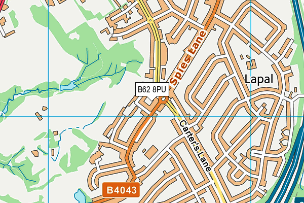 B62 8PU map - OS VectorMap District (Ordnance Survey)