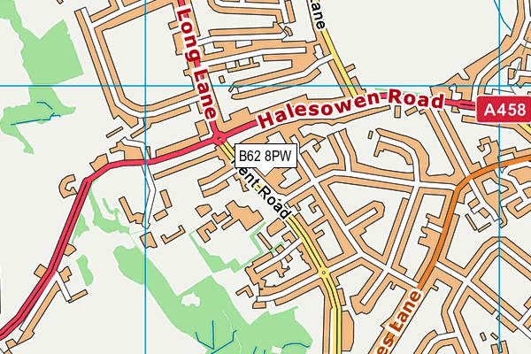 B62 8PW map - OS VectorMap District (Ordnance Survey)