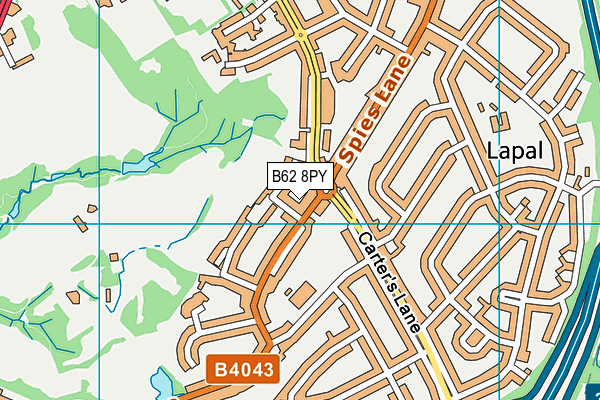 B62 8PY map - OS VectorMap District (Ordnance Survey)