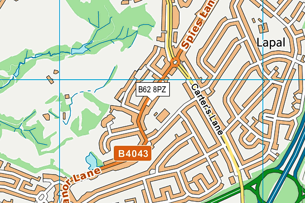 B62 8PZ map - OS VectorMap District (Ordnance Survey)