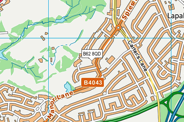 B62 8QD map - OS VectorMap District (Ordnance Survey)