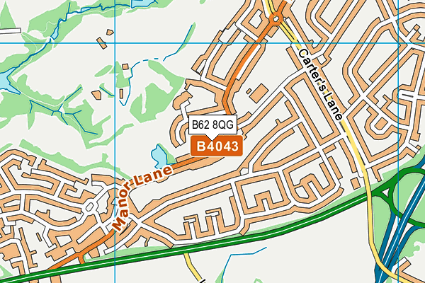 B62 8QG map - OS VectorMap District (Ordnance Survey)