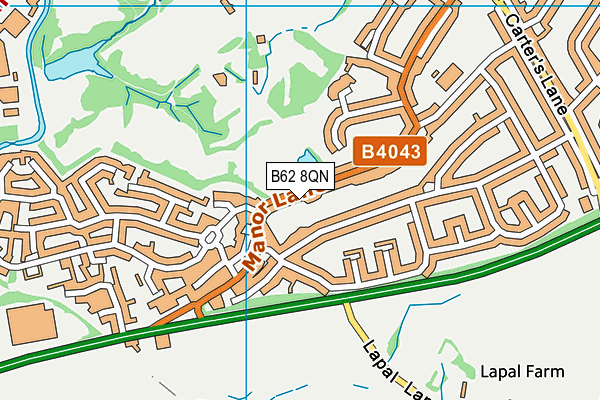 B62 8QN map - OS VectorMap District (Ordnance Survey)