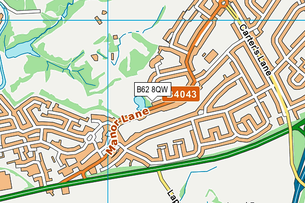 B62 8QW map - OS VectorMap District (Ordnance Survey)