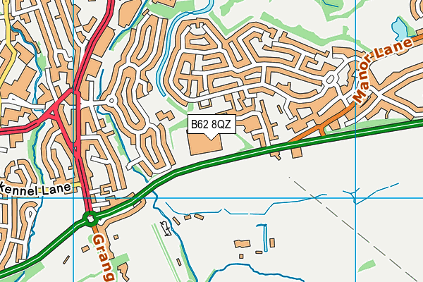 B62 8QZ map - OS VectorMap District (Ordnance Survey)