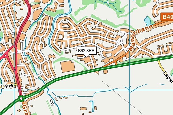 B62 8RA map - OS VectorMap District (Ordnance Survey)