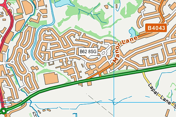 B62 8SG map - OS VectorMap District (Ordnance Survey)