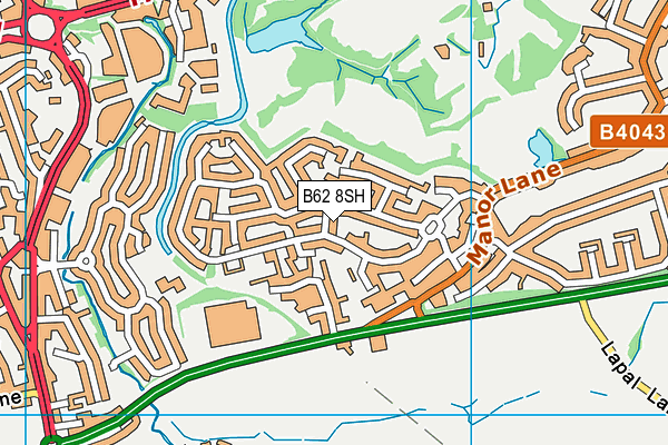 B62 8SH map - OS VectorMap District (Ordnance Survey)