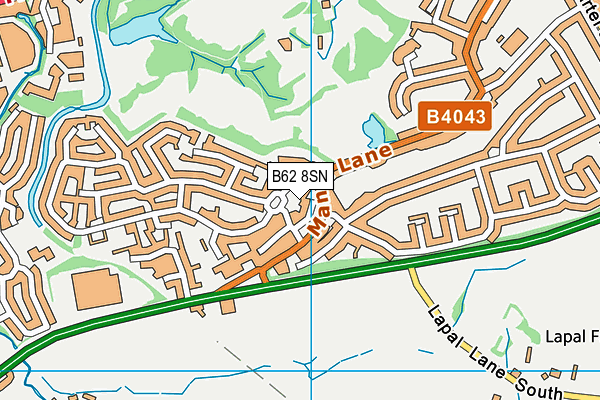 B62 8SN map - OS VectorMap District (Ordnance Survey)