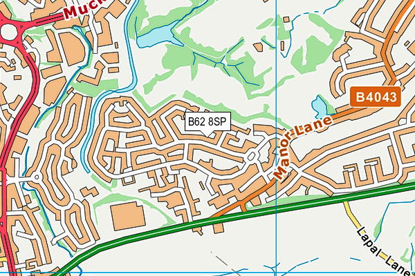 B62 8SP map - OS VectorMap District (Ordnance Survey)