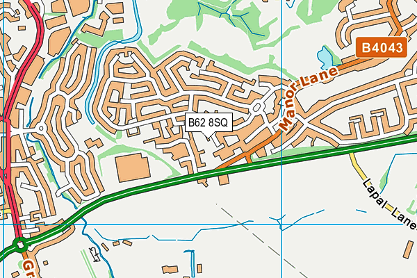 B62 8SQ map - OS VectorMap District (Ordnance Survey)
