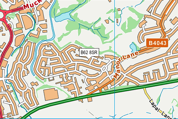 B62 8SR map - OS VectorMap District (Ordnance Survey)