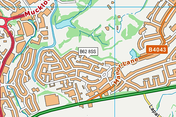 B62 8SS map - OS VectorMap District (Ordnance Survey)