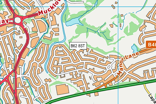B62 8ST map - OS VectorMap District (Ordnance Survey)