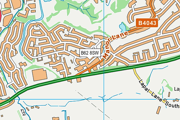 B62 8SW map - OS VectorMap District (Ordnance Survey)