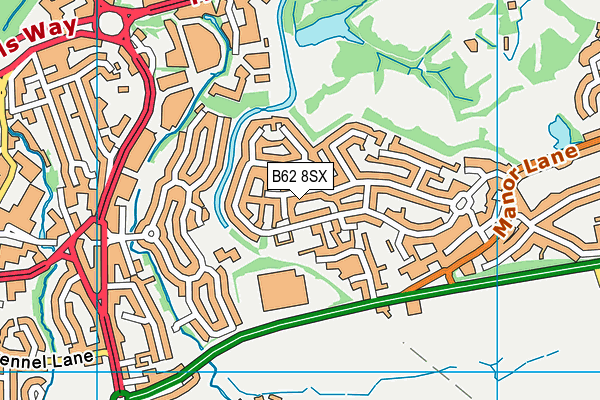 B62 8SX map - OS VectorMap District (Ordnance Survey)